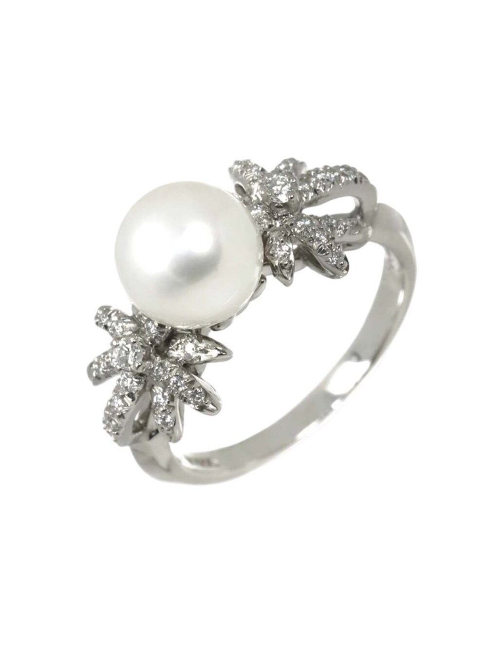 Tiffany & Co Ring Akoya Pearl Diamond Platinum